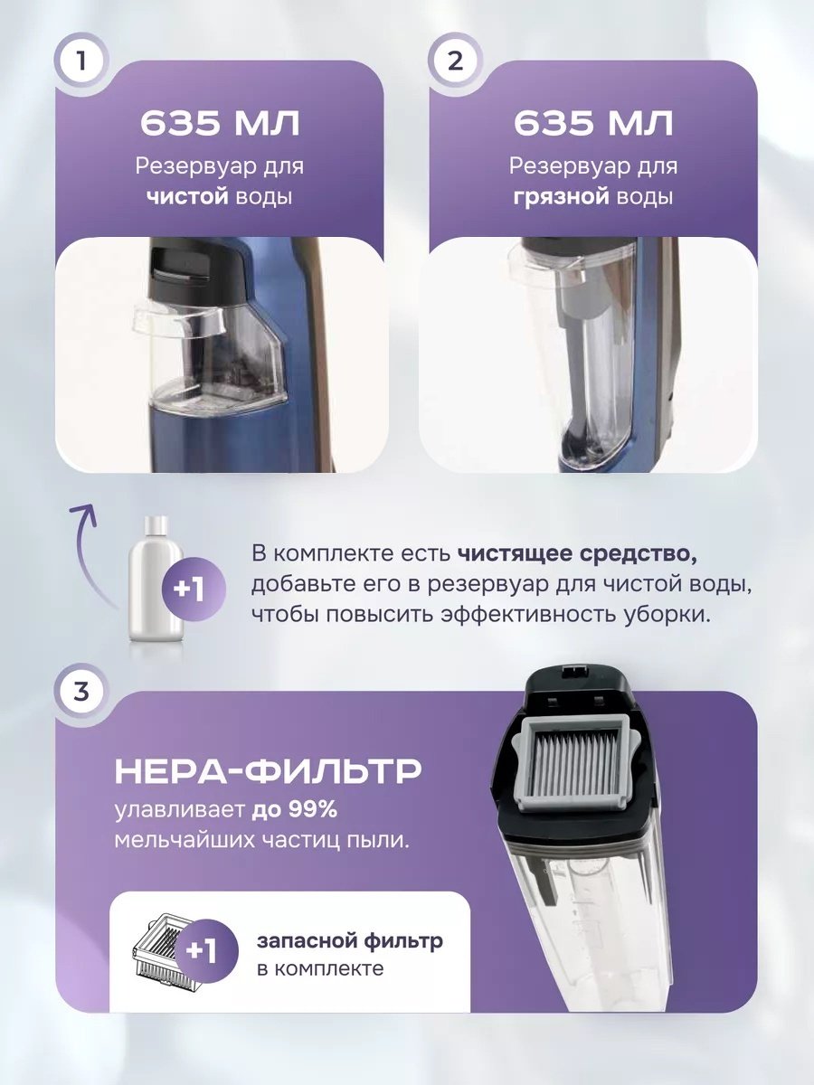 Пылесос Denx TH9 темно-синий