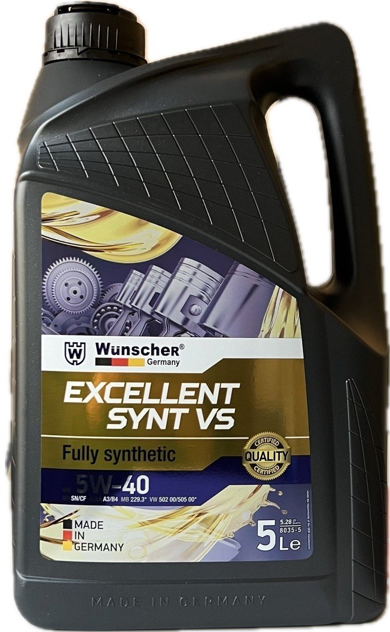Моторное масло Синтетическое WUNSCHER Ecxellent Synt VS 5W-40 5 л купить,NaN