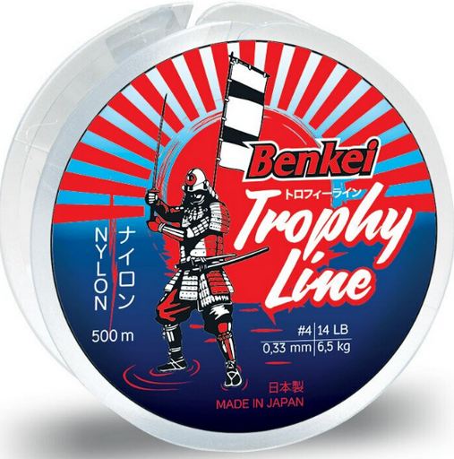 Леска Benkei Trophy Line 500 yellow fluo 500 м 0,37 мм 10,4 кг желтая 