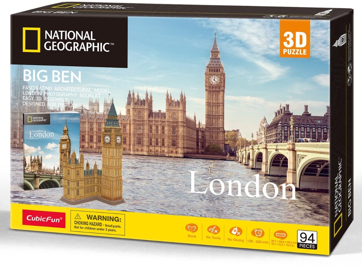 Пазлы CubicFun National Geographic Биг-Бен DS0992h 94 детали купить,NaN