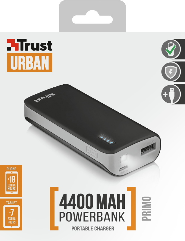 Power Bank Trust Primo 4400mAh черный купить,NaN