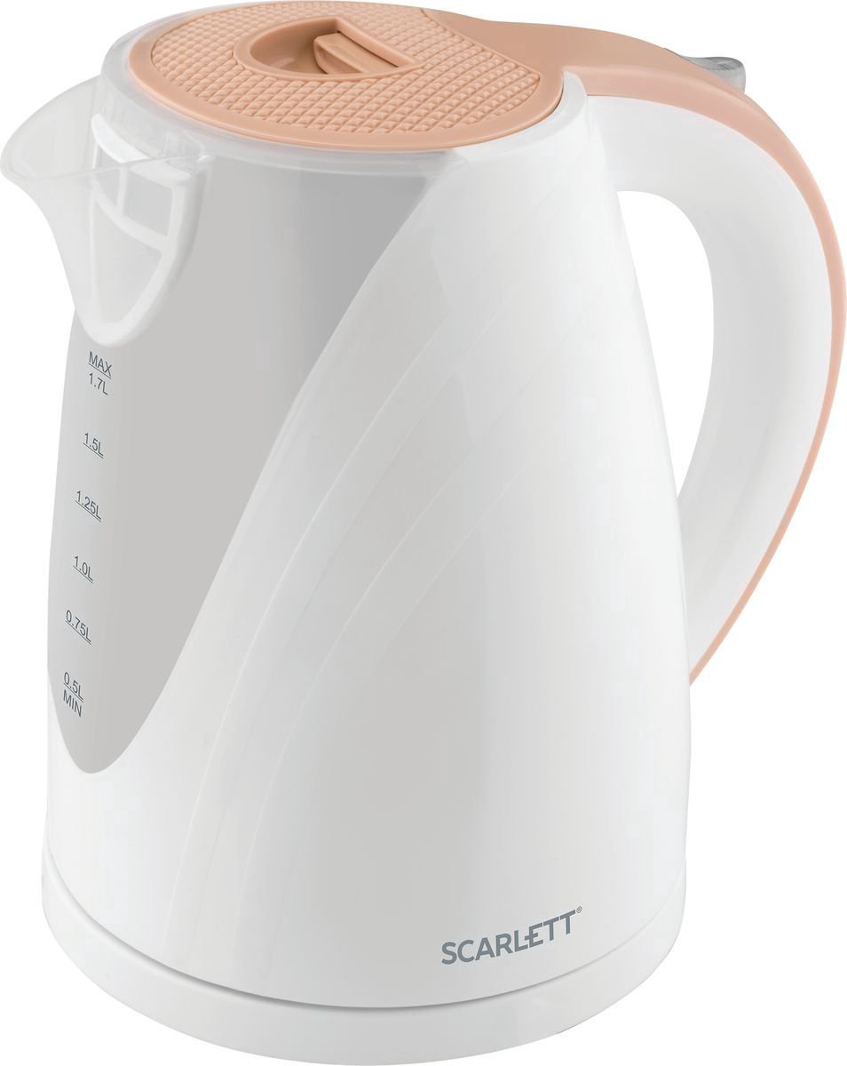 Электрочайник Scarlett SC-EK18P43 бело-бежевый купить,NaN