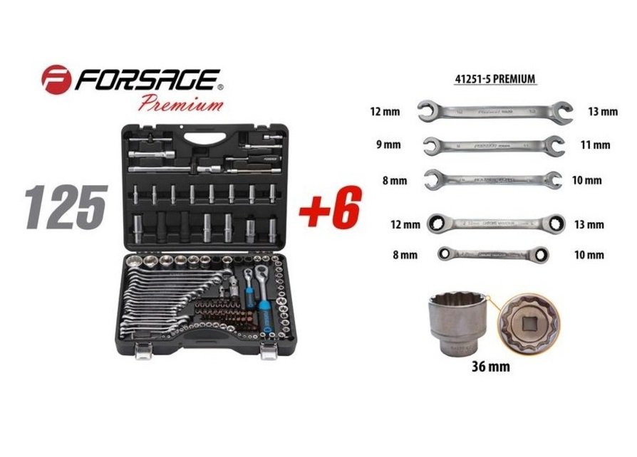 Набор инструментов Forsage F-41251-5 Premium 125+6 предметов купить,NaN