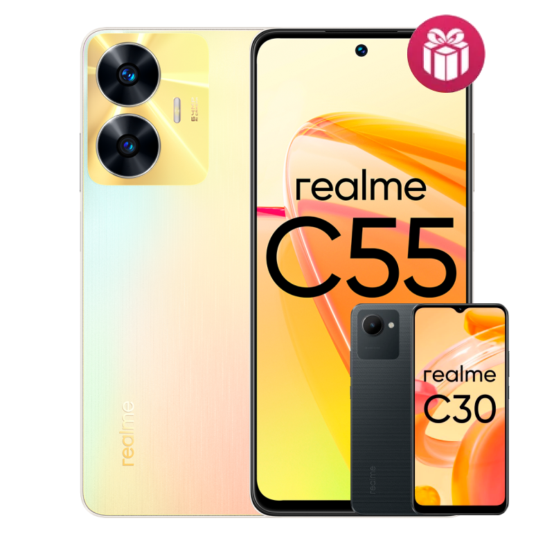 Смартфон Realme C55 8/256GB Sunshower + Realme C30s 2/32GB Black
