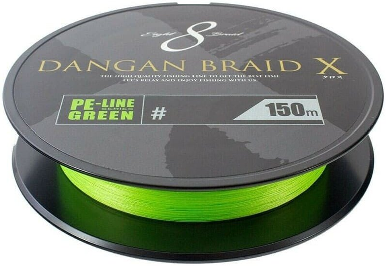 Плетенка Major Craft Dangan Braid X 150m GR 8X 1.2PE 0.16mm 25lb зеленая