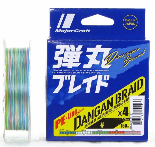 Плетенка Major Craft Dangan Braid X4 150m MC 1.5PE 0.17mm 25lb мультиколор