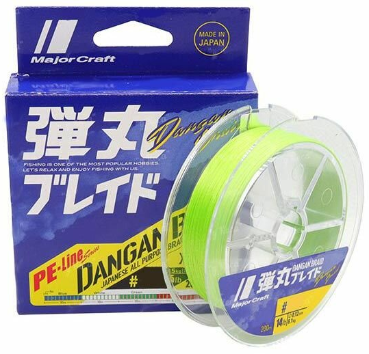 Плетенка Major Craft Dangan Braid X4 150m G 1.2 PE 0.17 mm 25 lb зеленая