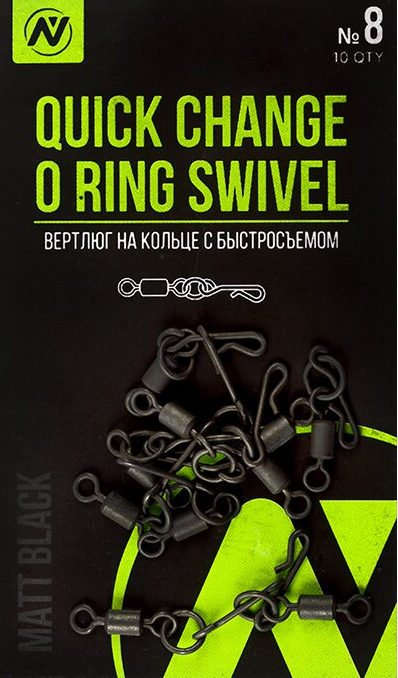 Вертлюг на кольце с быстросъемом VN Tackle Quick Change O Ring Swivel sz 8 10 шт