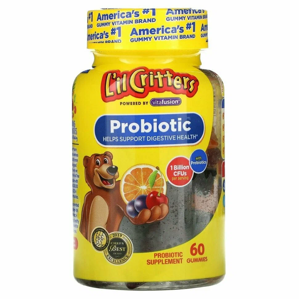 L'il Critters Таблетки Probiotic 60 шт/уп купить,NaN
