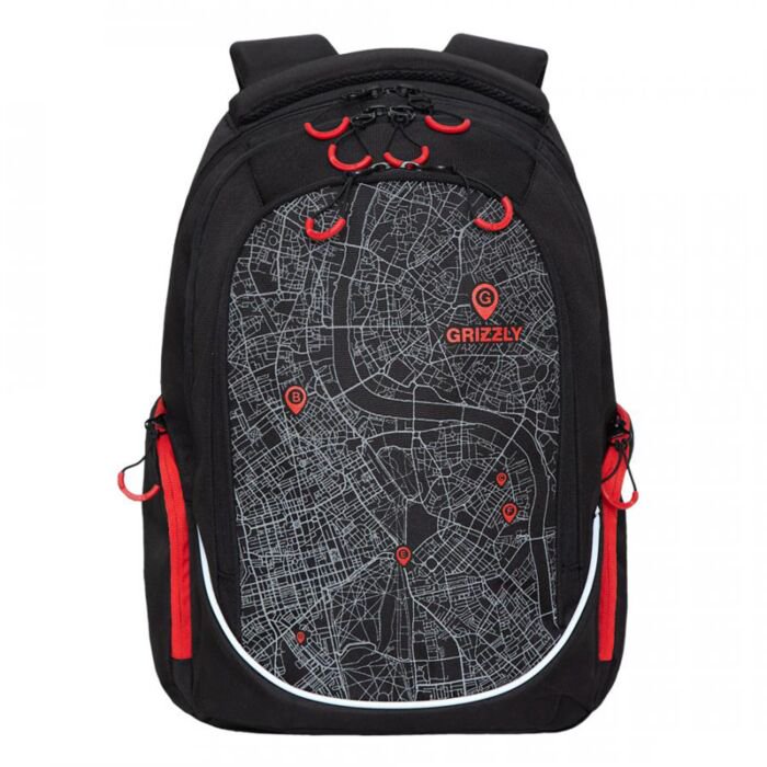 Рюкзак Grizzly GPS Карта черно-красный купить,NaN