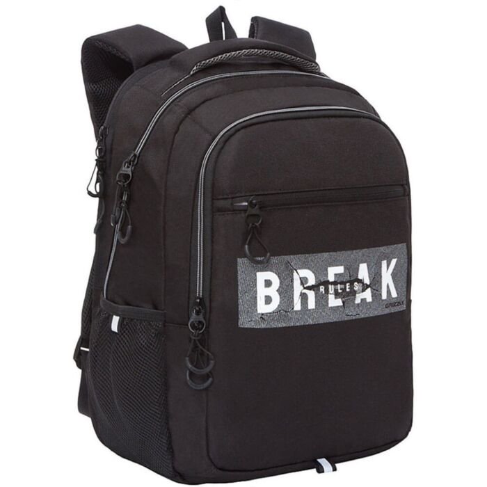 Рюкзак Grizzly Break Нарушайте правила черный-серый купить,NaN
