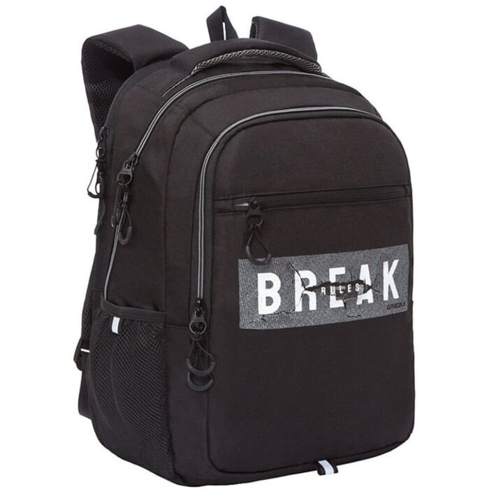 Рюкзак Grizzly Break Нарушайте правила черный-серый купить,NaN