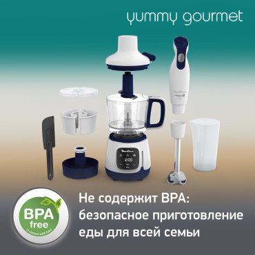Блендер Moulinex Yummy Gourmet DD55W110 белый, черный - ForteMarket Блендер Moulinex Yummy Gourmet DD55W110 белый, черный купить,0