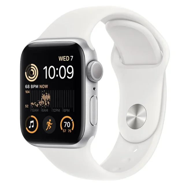 Смарт-часы Apple Watch SE 2022 40mm MNJV3GK/A Silver with White Sport Band