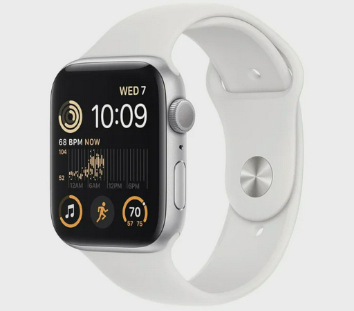 Смарт-часы Apple Watch SE 2022 44mm MNK23GK/A Silver with White Sport Band