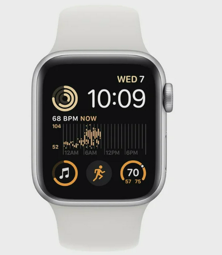 Смарт-часы Apple Watch SE 2022 40mm MNJV3GK/A Silver with White Sport Band
