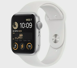 Смарт-часы Apple Watch SE 2022 44mm MNK23GK/A Silver with White Sport Band