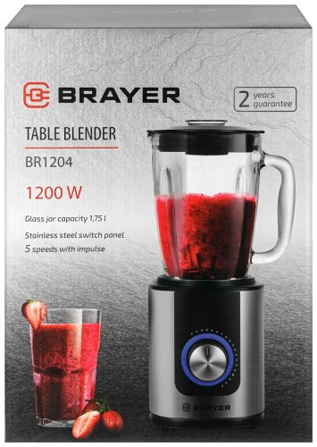 Блендер BRAYER 1204BR черный, серебристый купить,NaN