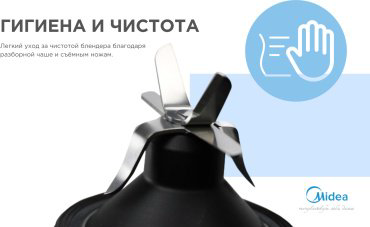 Блендер Midea MJ-BL1501W серебристый купить,NaN