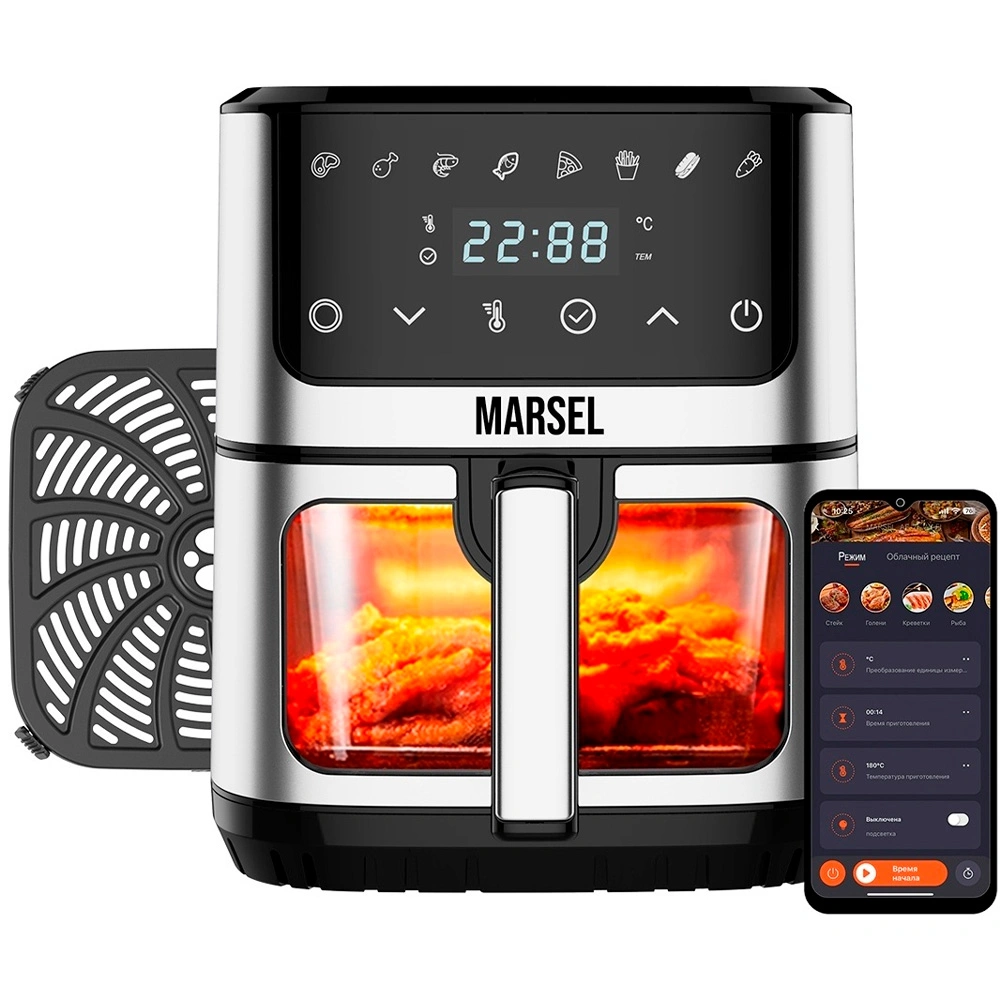 Аэрогриль Marsel AF-7L WI-FI черный