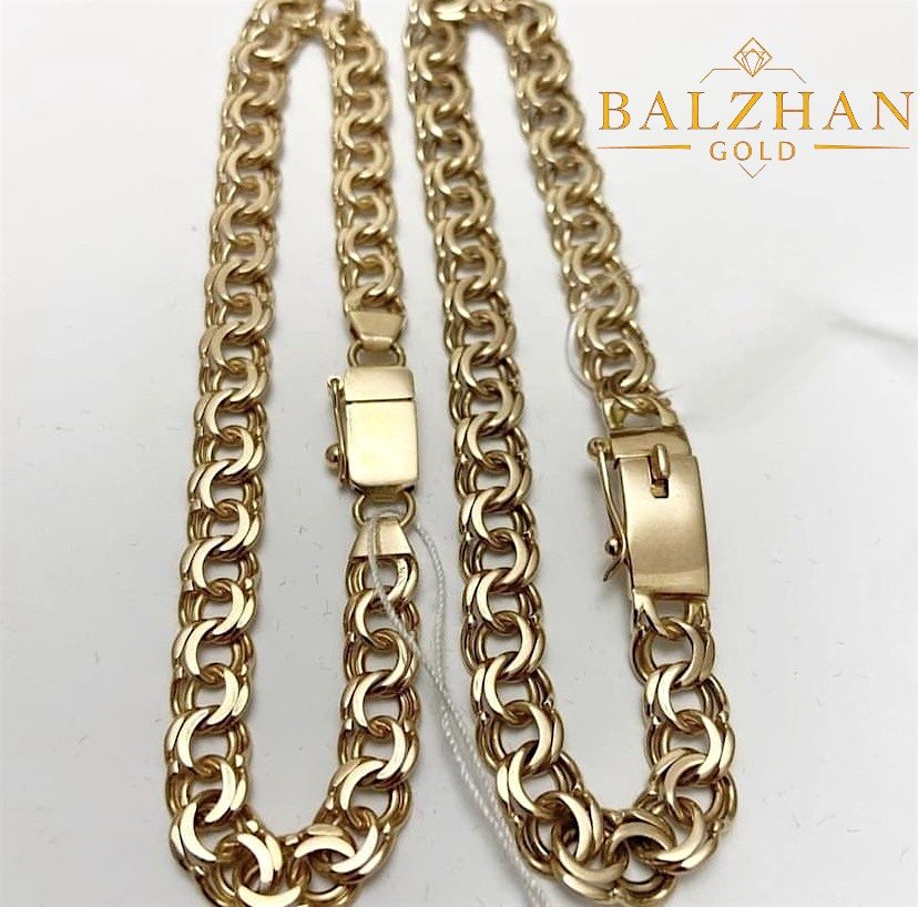Браслет Dani DANI-BR-468 длина 22 см, вес 9.72 г золото, плетение бисмарк купить,NaN