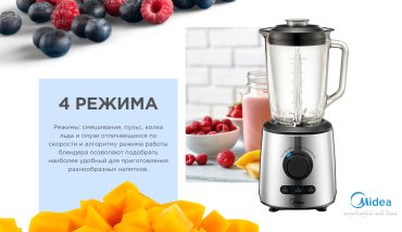 Блендер Midea MJ-BL5001AW черный, серебристый купить,0
