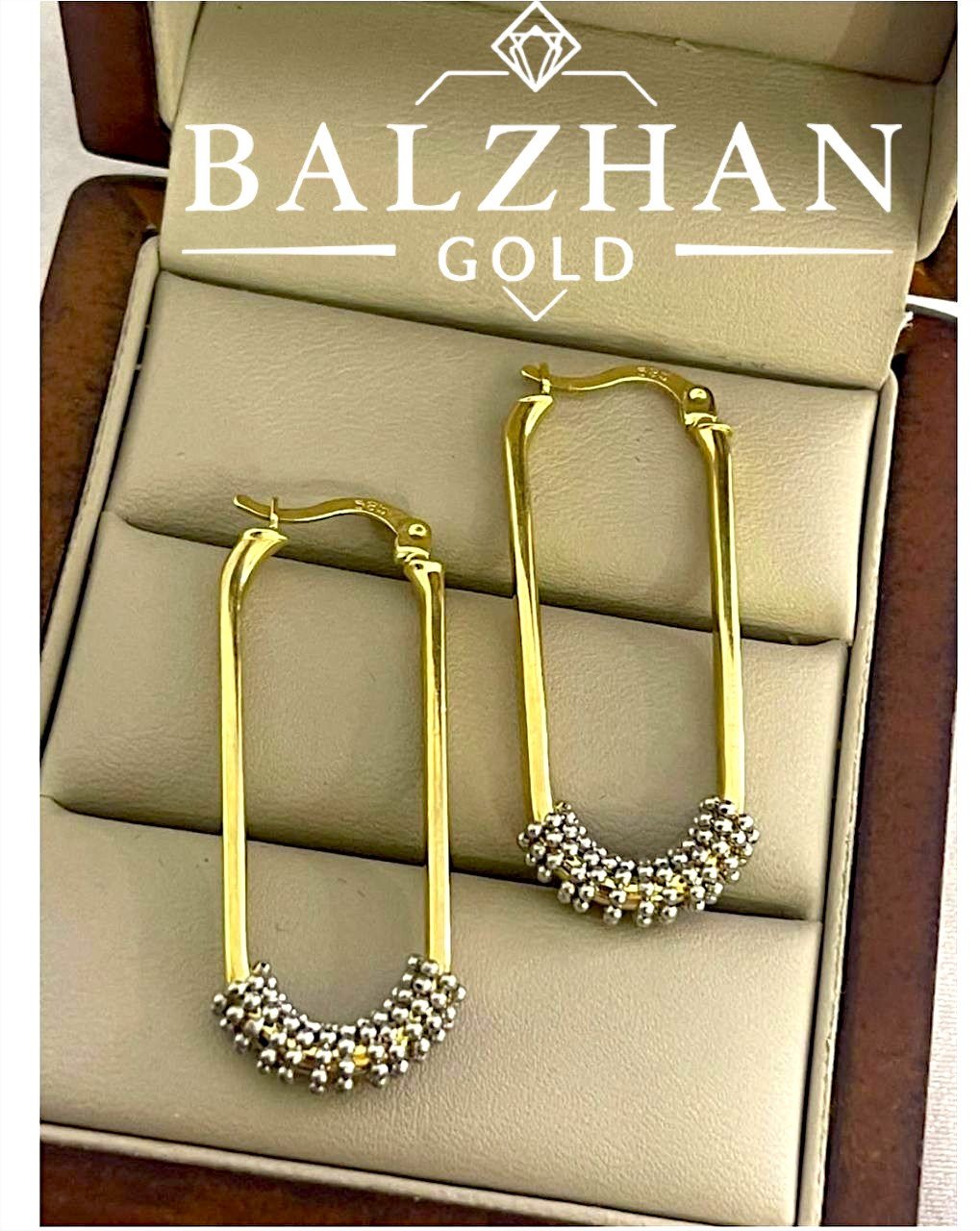 Серьги Dani BALZHAN GOLD-13647 вес 3.41 г золото, фианит купить,NaN