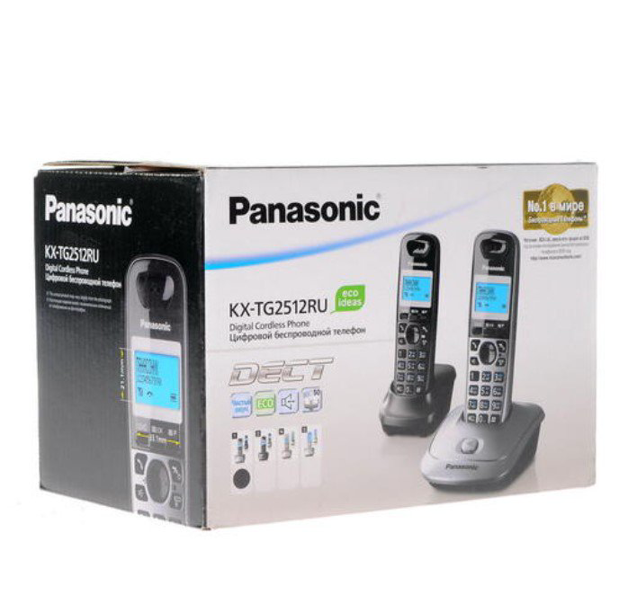 Радиотелефон Panasonic KX-TG2512RU1 серый купить,44090