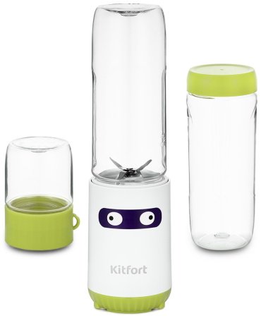 Блендер Kitfort Shake and Take KT-3033-2 белый, зеленый