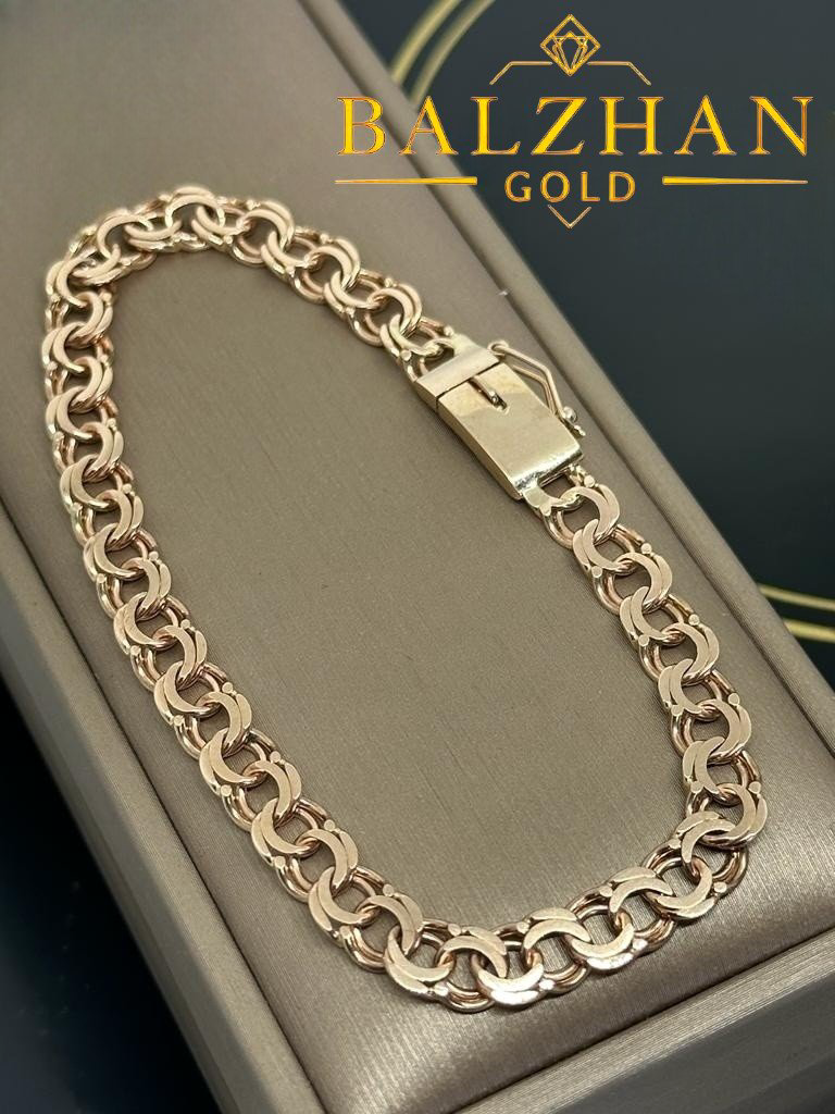 Браслет Dani DANI-BR-1059 длина 21 см, вес 14.79 г золото, плетение бисмарк купить,NaN
