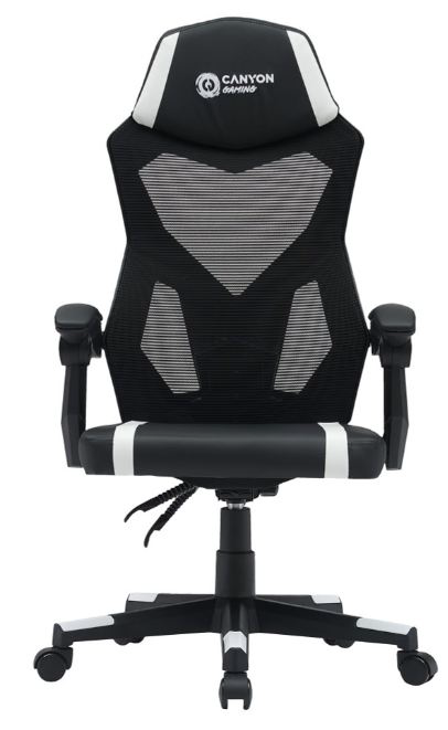 Игровое кресло Canyon Flow CNE-MCH01W Черный/Белый купить,NaN