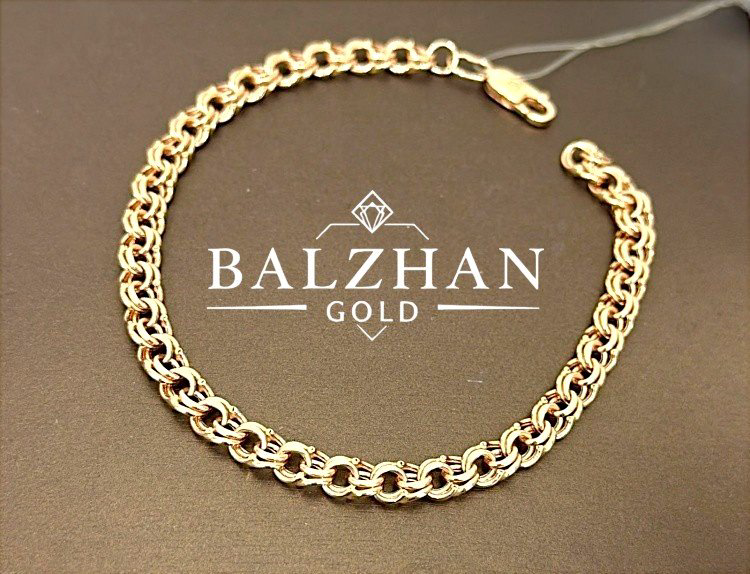 Браслет Dani BALZHAN GOLD-6829 длина 19 см, вес 3.01 г золото, плетение бисмарк купить,NaN
