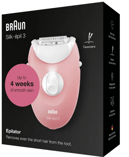 Эпилятор Braun SE3-176 FLMG розовый