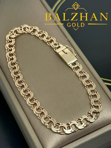 Браслет Dani DANI-BR-1035 длина 20 см, вес 14.91 г золото, плетение бисмарк