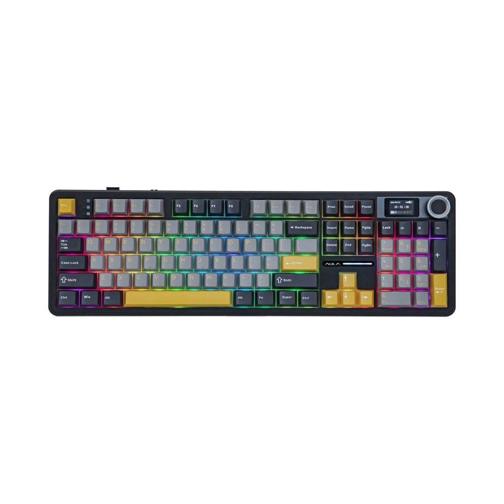 Клавиатура Aula F108 Pro серо-желтый