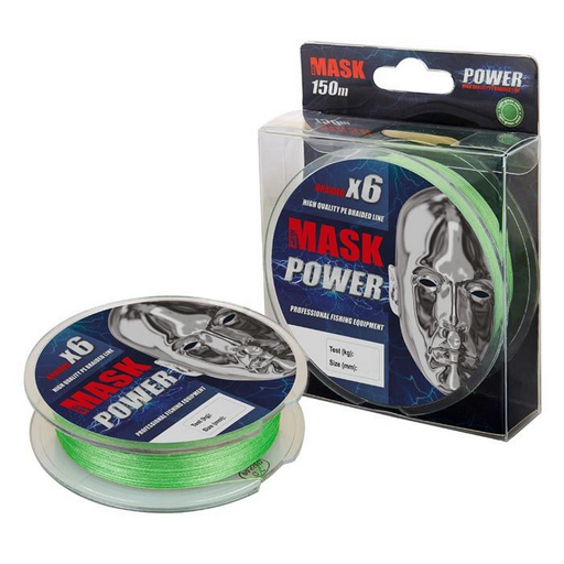 Леска плетёная Akkoi Mask Power X6-150 light-green 0.18 мм 150 м зеленая