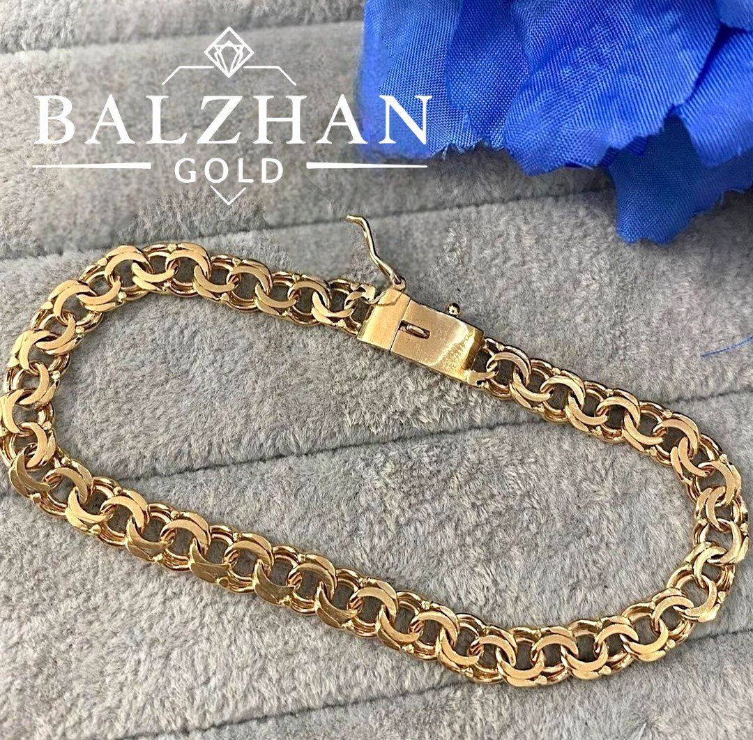 Браслет Dani DANI-BR-775 длина 21 см, вес 12.22 г золото, плетение бисмарк купить,NaN