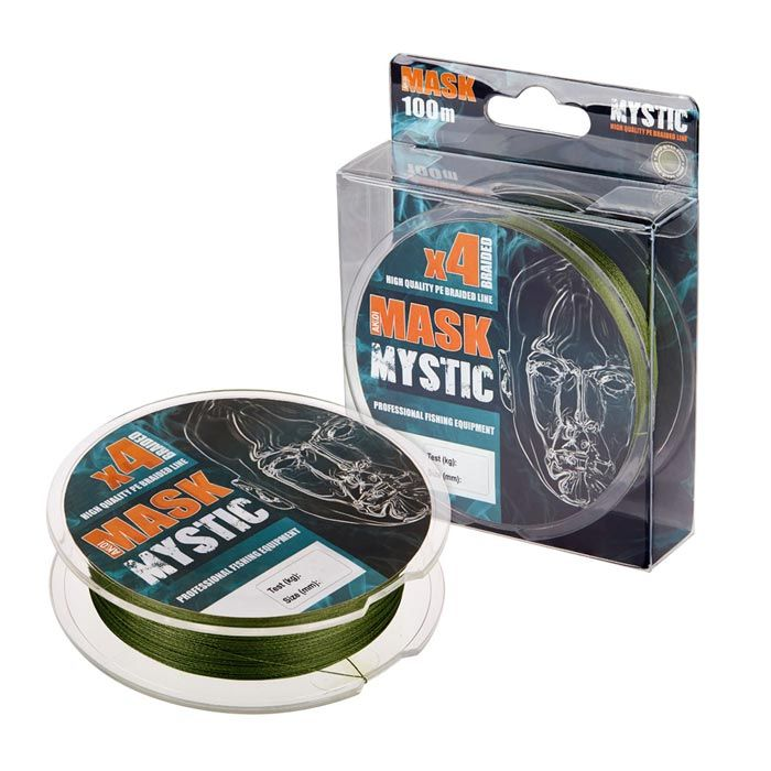 Леска плетёная Akkoi Mask Mystic X4-100 deep green 0,24 мм 100 м зеленая