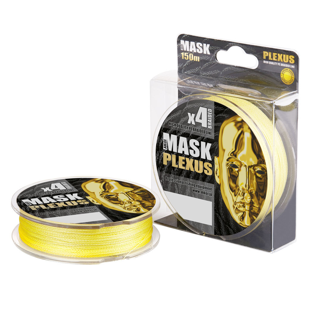 Леска плетёная Akkoi Mask Plexus yellow 150 м 0,18 мм желтая