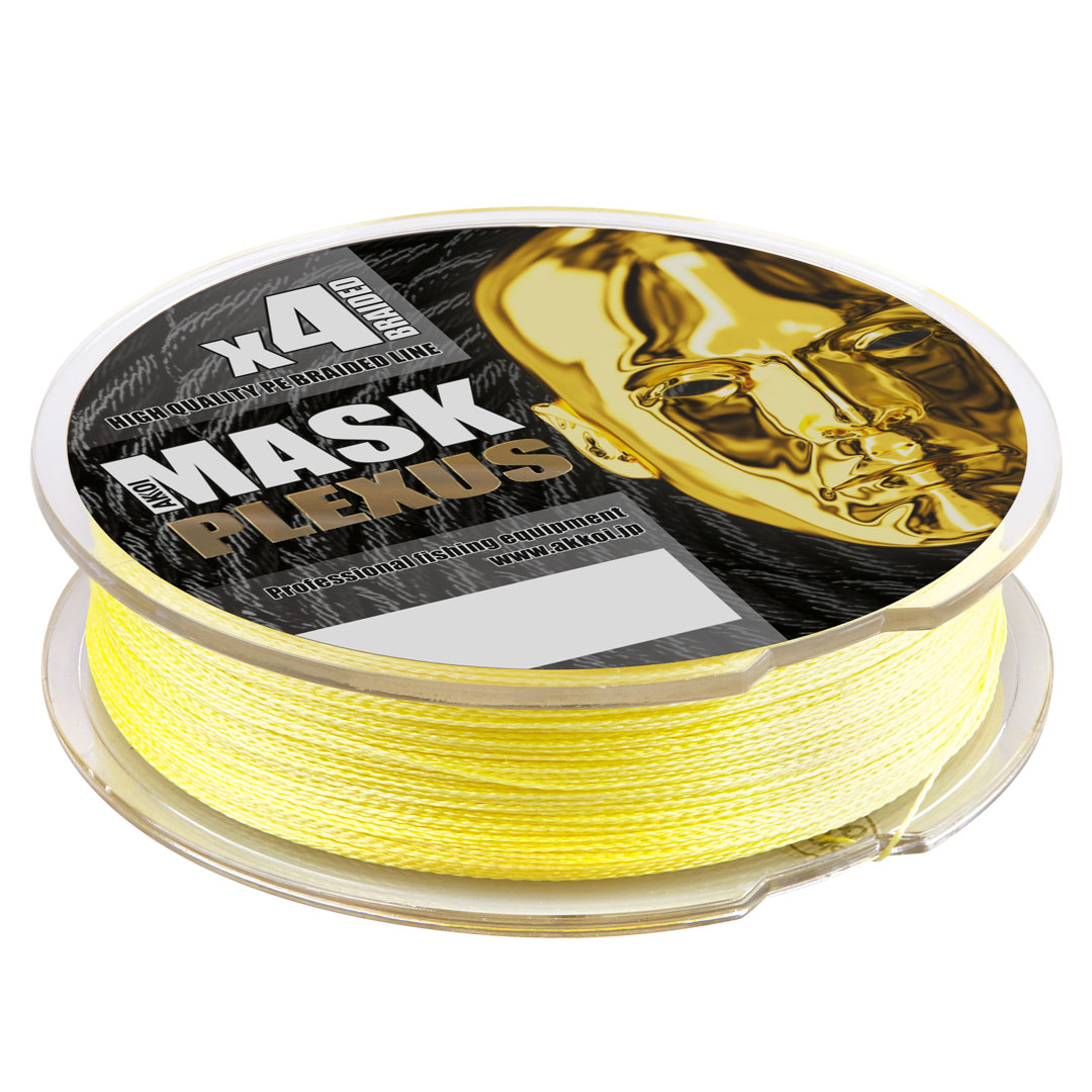 Леска плетёная Akkoi Mask Plexus yellow 150 м 0,18 мм желтая купить,0
