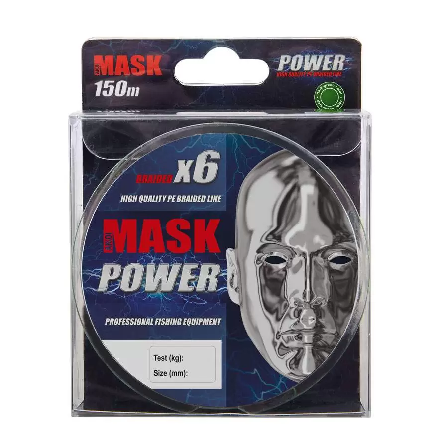 Леска плетёная Akkoi Mask Power X6-150 dark-green 0,10 мм 150 м темно-зеленая купить,3800