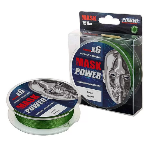 Леска плетёная Akkoi Mask Power X6-150 dark-green 0,10 мм 150 м темно-зеленая