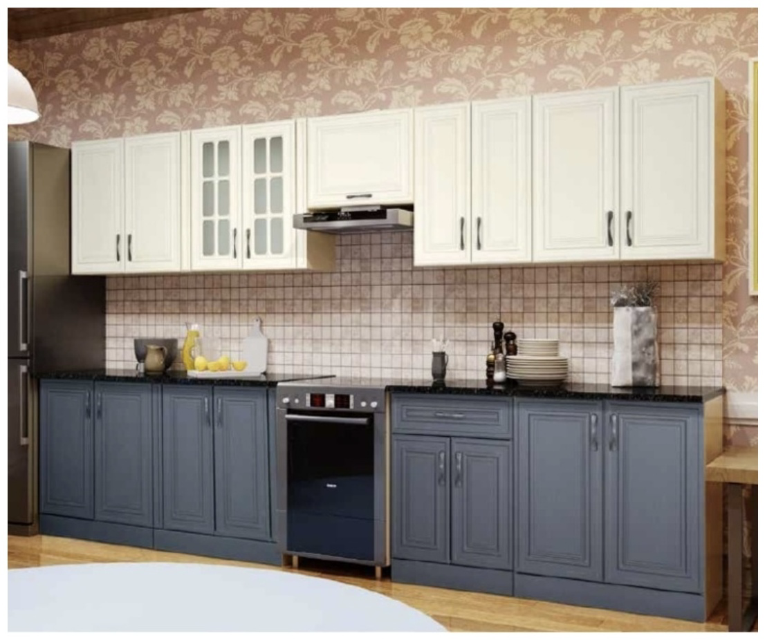 Гарнитур кухонный Grand Miks 300x220х60см серый купить,NaN