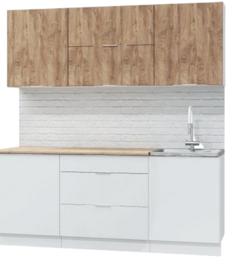 Гарнитур кухонный MLK Асти 200x210х60см бело-коричневый