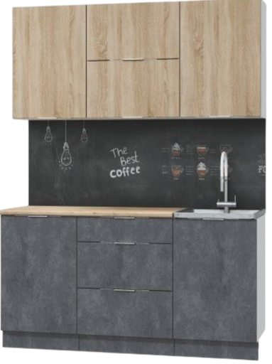 Гарнитур кухонный MLK Асти 160x210х60см темно-серый