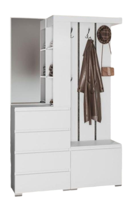 Вешалка Стендмебель Xельга 126x35.3x198см белый купить,NaN