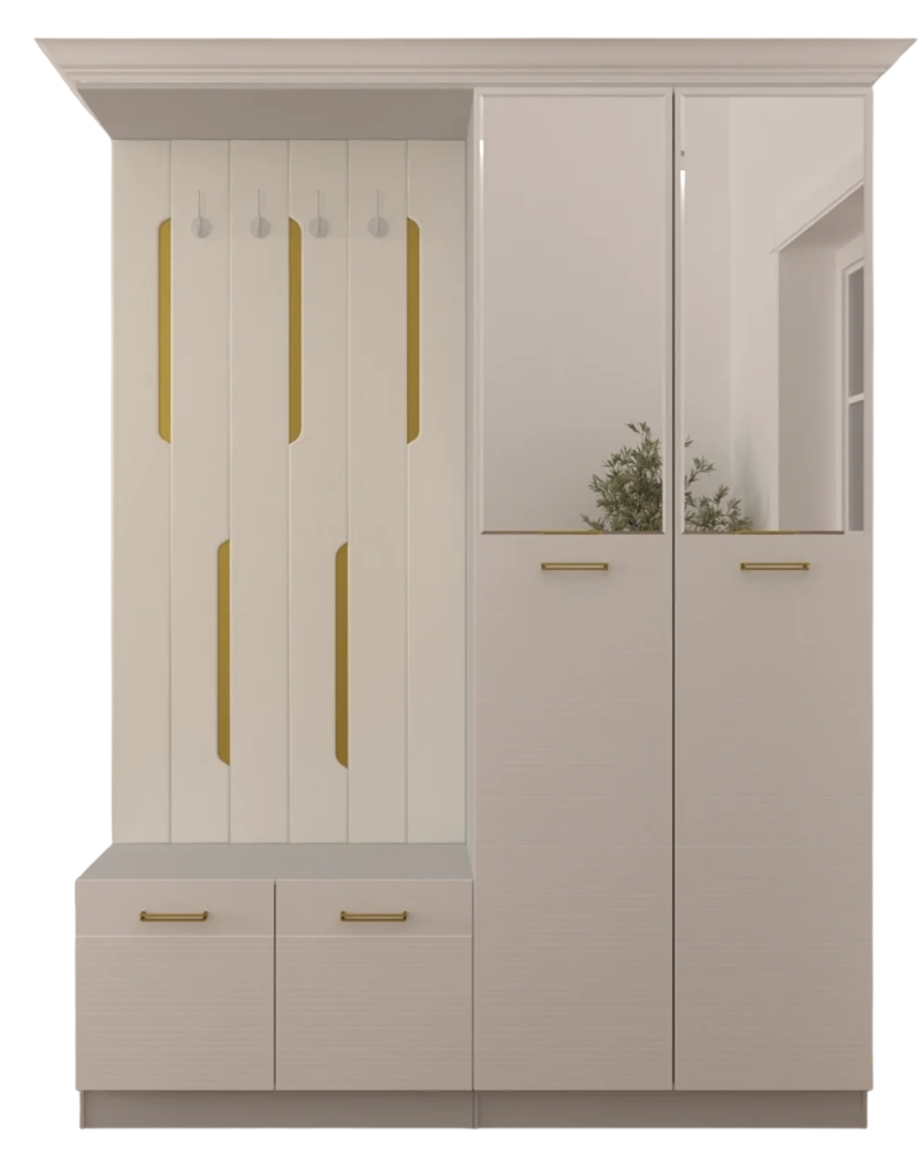 Комплект для прихожей Bella Mebel Chiara 225x171x47см белый  купить,NaN