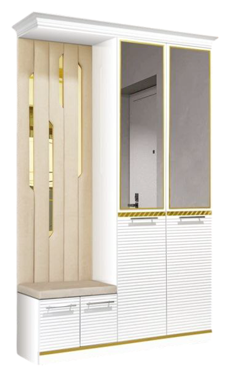 Комплект для прихожей Elegant Филида 1.4м 152x48x220см белый купить,NaN