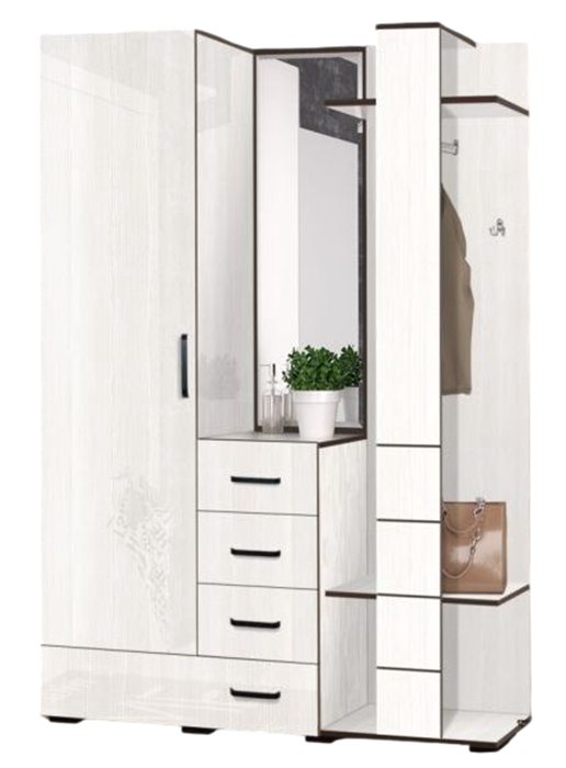 Комплект для прихожей Elegant Ореон 1.6м 160x42x205см бадяга светлый купить,NaN