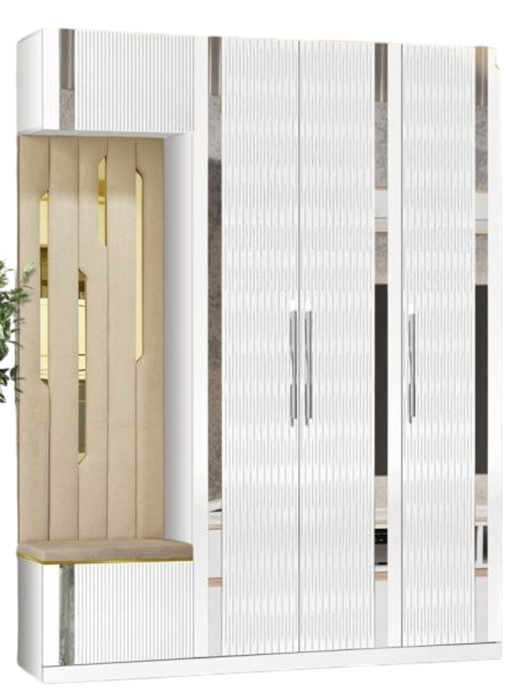 Комплект для прихожей Elegant Эрика 2м 195x52x238см белый купить,NaN